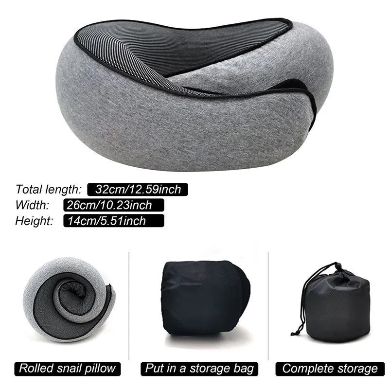 Memory Foam Neck Pillow Travel Snail Design